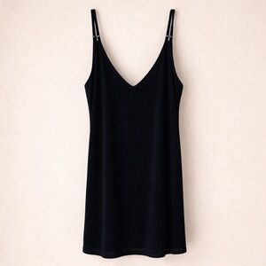 City Triangle Slip Dress Size Medium V Neck Mini Black Adjustable Strap